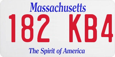 MA license plate 182KB4