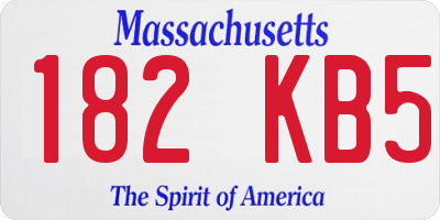 MA license plate 182KB5
