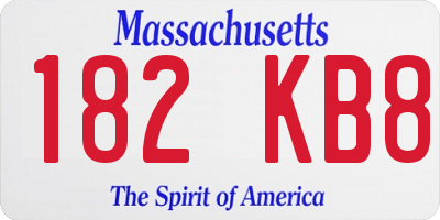 MA license plate 182KB8