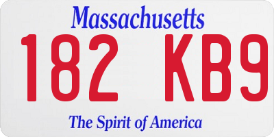 MA license plate 182KB9