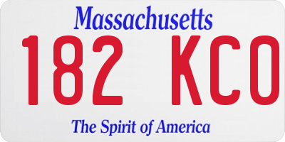 MA license plate 182KC0