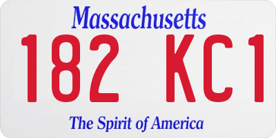 MA license plate 182KC1