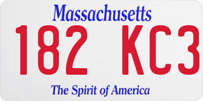 MA license plate 182KC3