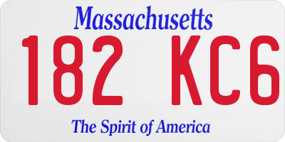 MA license plate 182KC6