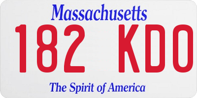 MA license plate 182KD0