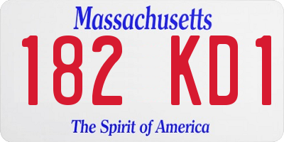 MA license plate 182KD1