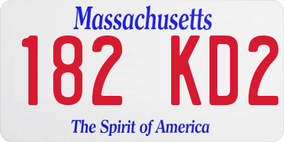 MA license plate 182KD2