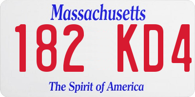 MA license plate 182KD4