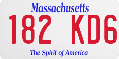 MA license plate 182KD6
