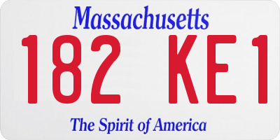 MA license plate 182KE1