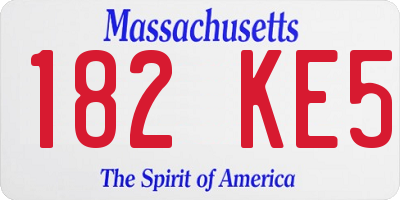 MA license plate 182KE5