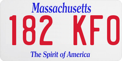 MA license plate 182KF0