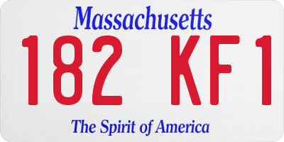MA license plate 182KF1