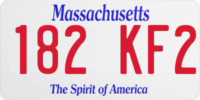 MA license plate 182KF2