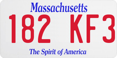 MA license plate 182KF3