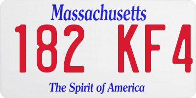 MA license plate 182KF4