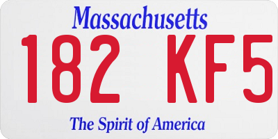 MA license plate 182KF5