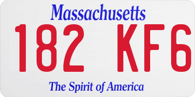 MA license plate 182KF6