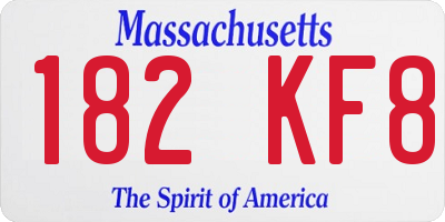 MA license plate 182KF8