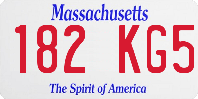 MA license plate 182KG5