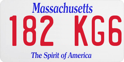 MA license plate 182KG6