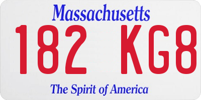 MA license plate 182KG8