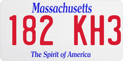 MA license plate 182KH3