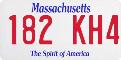 MA license plate 182KH4