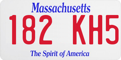 MA license plate 182KH5