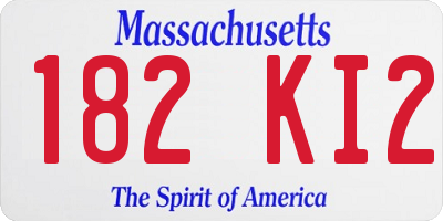 MA license plate 182KI2