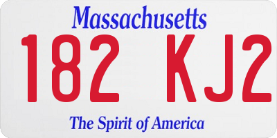 MA license plate 182KJ2
