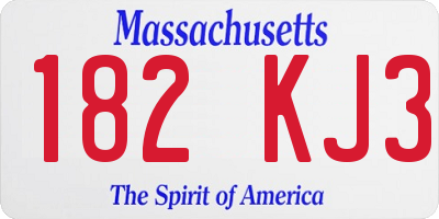 MA license plate 182KJ3