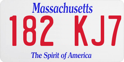 MA license plate 182KJ7