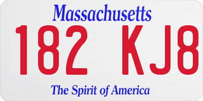 MA license plate 182KJ8