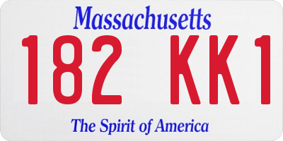 MA license plate 182KK1