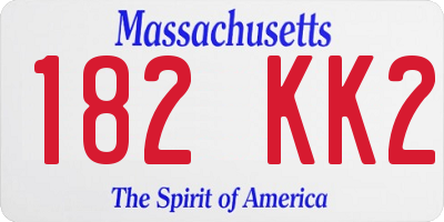 MA license plate 182KK2