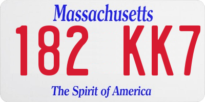 MA license plate 182KK7