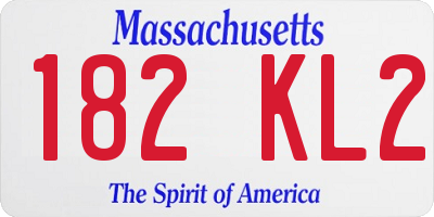MA license plate 182KL2