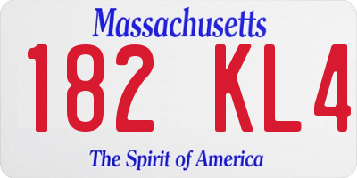 MA license plate 182KL4