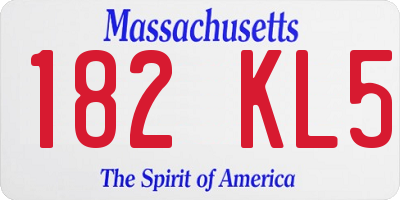 MA license plate 182KL5