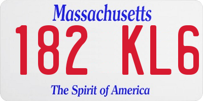MA license plate 182KL6