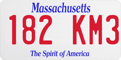 MA license plate 182KM3