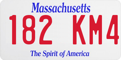 MA license plate 182KM4