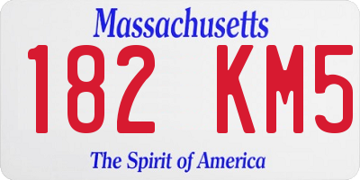 MA license plate 182KM5