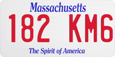 MA license plate 182KM6