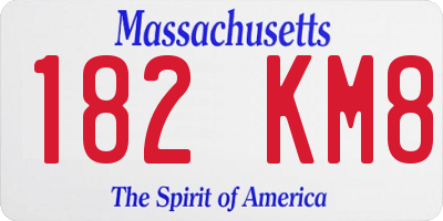 MA license plate 182KM8