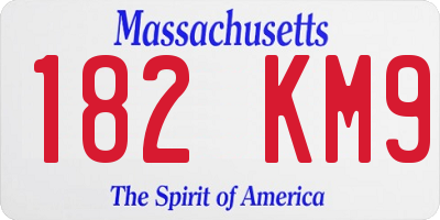 MA license plate 182KM9