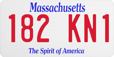 MA license plate 182KN1