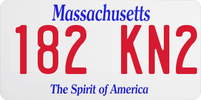MA license plate 182KN2
