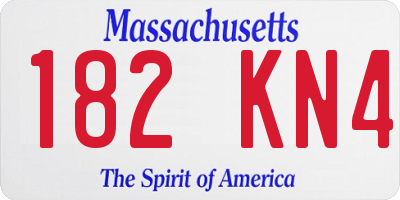 MA license plate 182KN4